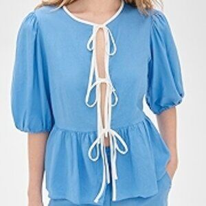 Dress To - Tie Front Blouse & Crop Pants